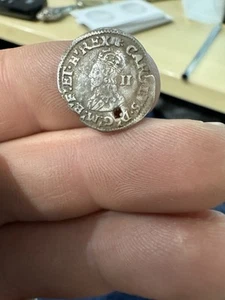 Carlo II Argento Martellato Aberystwyth Zecca Mezza Grossa mm Libro S2901 (23578) - Foto 1 di 6
