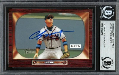 Chipper Jones Signed 2003 Bowman Heritage Card 71 Braves Beckett #12750519 - Image 1 of 2