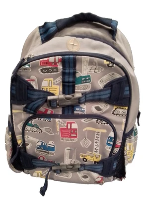 Mochila Pottery Barn Kids Mackenzie Pequeña Gris Jax Construcción Camiones Niños Foto 1 de 4