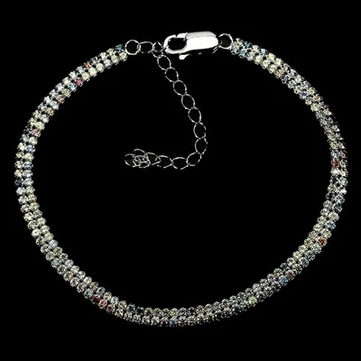 925 Argento Sterling Bracciale Zaffiro Rotondo Taglio Diamante Gemma Gioielli 7 - Immagine 1 di 4