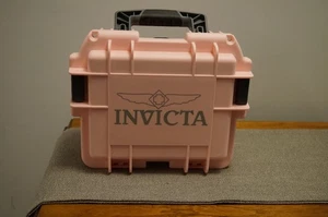 Invicta Uhrenbox rosa Uhrengehäuse mit drei Fächern gebraucht - Bild 1 von 6