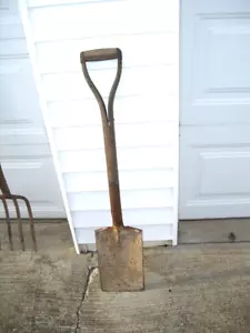 Vintage Wooden & Metal Handle Farm Spade Edging Shovel - Picture 1 of 11