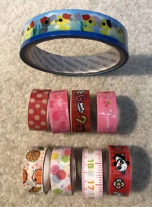 Washi Craft Tapes Stickers Lot of 9 Measurement Animals Numbers Polka Dots - Imagen 1 de 6