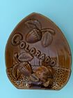Vintage Collectible Colorado Souvenir Brown Ashtray Adorable Squirrel & Nuts