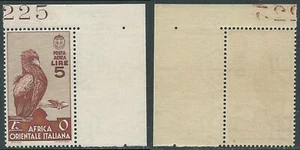1938 AFRICA ORIENTALE ITALIANA POSTA AEREA SOGGETTI VARI 5 LIRE MNH ** - E190 - Picture 1 of 1