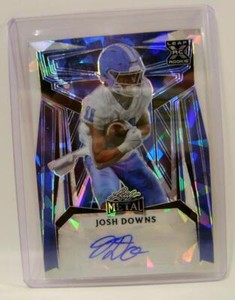 JOSH DOWNS #6 /6 AUTO AUTOGRAPHED LEAF METAL FOOTBALL 2023