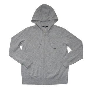 NWT Quince Mongolian Cashmere Full-Zip Hoodie in Heather Gray Sweater M - Picture 1 of 4