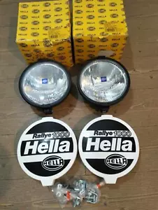 HELLA RALLYE 1000, PAIR HEADLIGHTS, NEW L+R SIDE, VINTAGE, COVER AND EQUIPMENTS - Picture 1 of 16