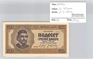 Geldschein Serbien - 50 Dinara - 1.5.1942 - Bild 1 von 2