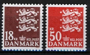 Dänemark 1985, Endgültige Briefmarken: Kleiner Wappensatz postfrisch, Mi 826-27 - Bild 1 von 1