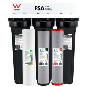 Whole House Triple Water Filter 20" x 4.5" Gauges Chloramine Removal 1-9TWMLP - Picture 1 of 2