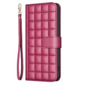 Magnetic Grid Leather Wallet Strap Phone Case For Google Pixel 8 9 Pro XL 8A - Picture 1 of 18