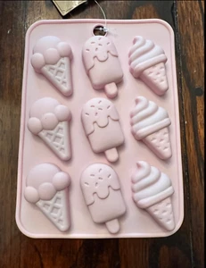 NEW ICE CREAM PARTY CONES POPSICLES CANDY CHOCOLATE SILICONE MOLD PAN ICE TRAY - Picture 1 of 3
