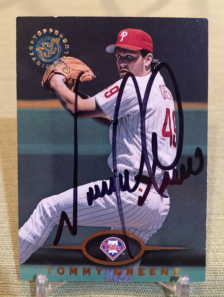 1995 Topps Stadium Club Tommy Greene  #356 Phillies Autographed Signed Card Auto - Image 1 of 1