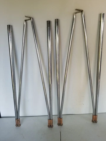 4 Vintage Mid Century Hair Pin Table Legs Chrome Brass Retro Atomic Set of 4 30" Cover
