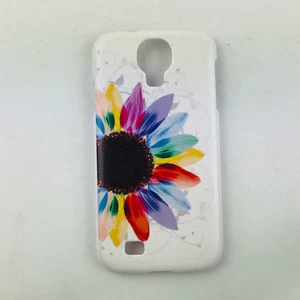 SAMSUNG GALAXY 4 S4 HARD CASE COVER THIN SLIM FLOWERS MULTICOLOR WHITE PROTECTOR - Picture 1 of 2