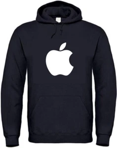 FELPA CON CAPPUCCIO E TASCHE COLORE NERO CON LOGO APPLE STEVE JOBS - Foto 1 di 1