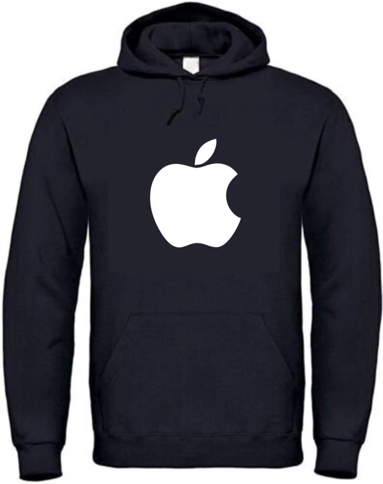 FELPA CON CAPPUCCIO E TASCHE COLORE NERO CON LOGO APPLE STEVE JOBS - Immagine 1 di 1