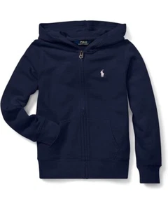 Polo Ralph Lauren Hoodie Girls XL Navy French Terry Full-Zip Long Sleeve ERK505 - Picture 1 of 8