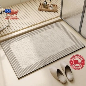 Stone Bath Mat Diatomaceous Earth Shower Mat Quick Dry&Non-Slip, Super Absorbent - Picture 1 of 7