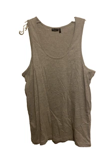 ASOS Design Men's Gray Tank Top Size Medium Long Tall NWOT Scoop neck Stretch - Picture 1 of 3