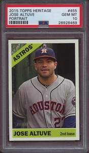 2015 Topps Heritage 455 Jose Altuve Portrait PSA 10 Gem Mint Low Pop
