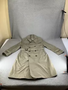 Vintage Marine Corps All Weather Trench Coat Mens 44 Long Beige 90s Lined Pewter - Picture 1 of 23