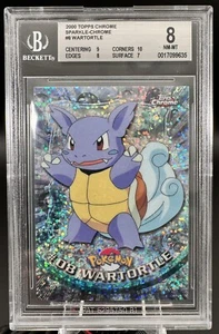 BGS 8 NM-MINT SPARKLE Wartortle #8 (Topps Chrome Series 1) Holo Pokemon Karte - Bild 1 von 2
