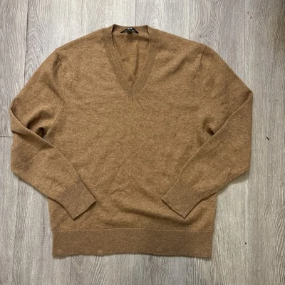 Suéter Uniqlo Para Hombre L Tostado 100% Cachemira Cuello Pullover SUAVE Foto 1 de 4