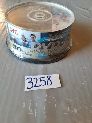 JVC 16x High Speed DVD-R Video/Data 200 Min 4.7 GB 30 Discs DVDR DVD R Writeable - Image 1 of 3
