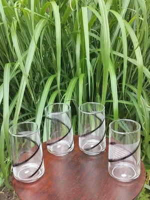 4 gafas retro vintage George Briard Crisa negras/blancas/rayas Foto 1 de 4