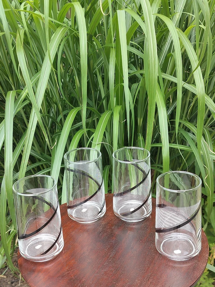 4 gafas retro vintage George Briard Crisa negras/blancas/rayas Foto 1 de 4