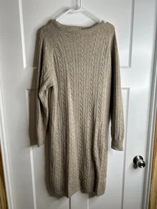 Cappagallo Damen Large Lammwolle Angora Knielang Pullover Kleid Creme 4165 - Bild 1 von 7