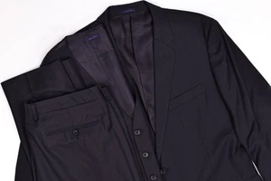 Tuta Bonobos Marzotto lana 3 pezzi tinta unita nera 42R pantaloni 38x32 - Foto 1 di 20
