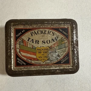 Vintage Packers Teer Seifendose Leerbehälter Sammlerstück Kanister Box - Bild 1 von 5