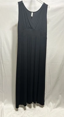 Loveappella Womens 1X Black Sleeveless Rayon Spandex Maxi Dress - Image 1 of 4