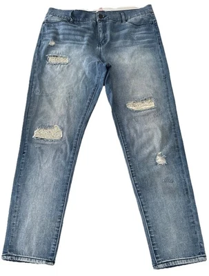 Juicy Couture Denim Vaqueros Cónicos Azul Desgastados con Detalle de Estrás Talla 14 Foto 1 de 4