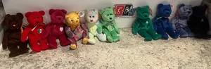 Ty Beanie Babies Rainbow Bear Lot of 10 (Most Have Tages) - Picture 1 of 3