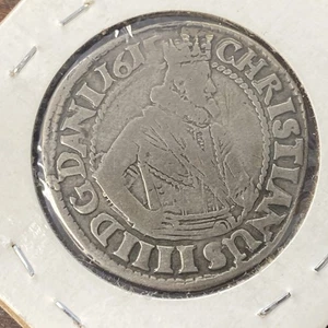 1615 Dänemark 1 Mark Christian IV Silbermünze schöner ungewöhnlicher Artikel Marck Dansk - Bild 1 von 5