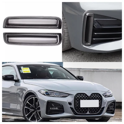 Tira de luz antiniebla delantera de fibra de carbono seca*2 se adapta a BMW I4 M50 2023-2024 Foto 1 de 4