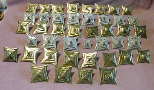 ORIGAMI, 43 ONE-OF-A-KIND 3-D HANDMADE ORNAMENTS, GOLD & WHITE PAPER - Picture 1 of 10