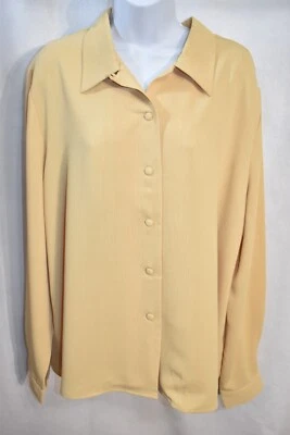 Landau Shirt Gold Button Down Size XL Blouse Women's  - Image 1 of 4