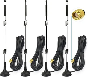 4x Dual Band WiFi Magnetic Base MIMO RP-SMA Male Antenna for Security IP Camera - Afbeelding 1 van 11