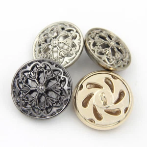 ANTIQUE METAL SHANK BUTTONS HOLLOW FLORAL 18MM-25MM SEWING CRAFT CARDIGAN DIY - Picture 1 of 10