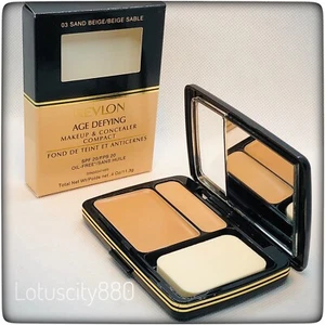 Revlon Age Defying Makeup & Concealer Compact (03# SAND BEIGE) SPF20 + OIL FREE - Picture 1 of 5