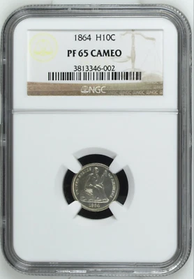 1864 NGC PR65 CAMEO 48k Minted + 470 Proof --- $2,250 PCGS P.G. Seated Half Dime - Image 1 of 4