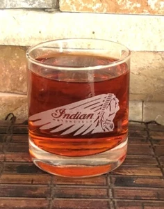Indian Motorcycle  Whiskey Glass 8 Oz - Picture 1 of 1