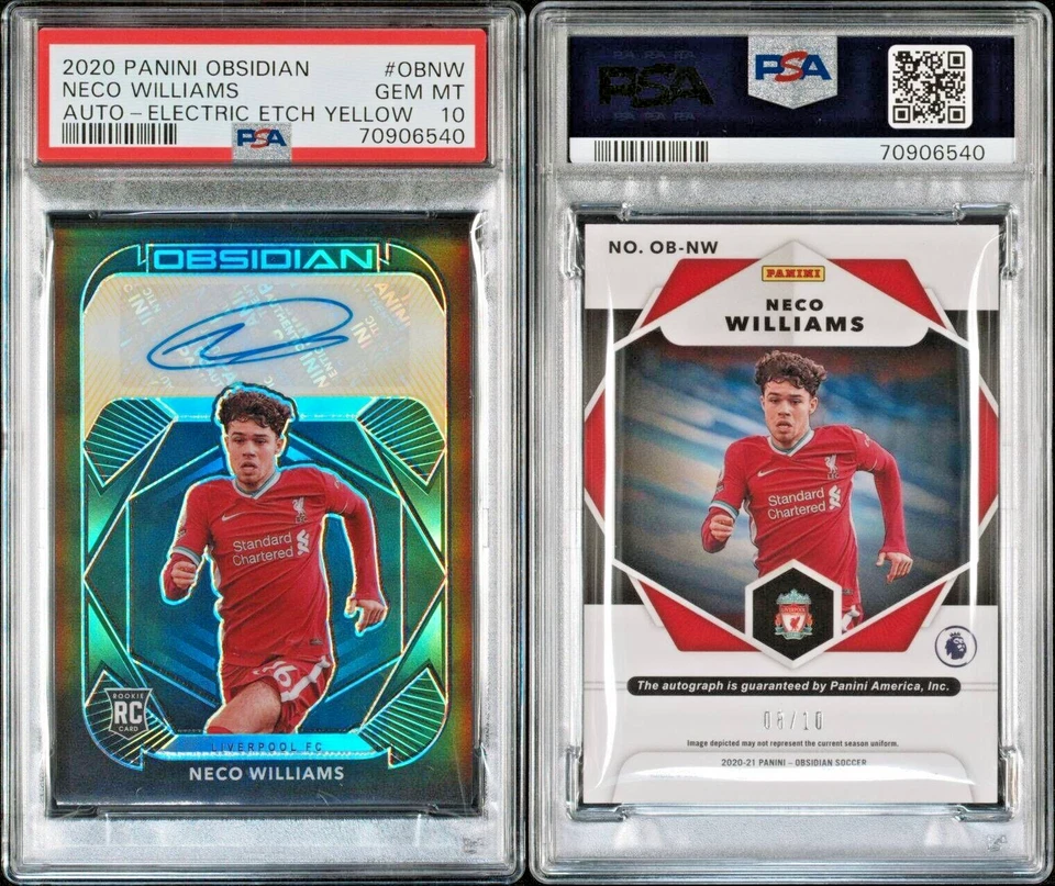 NECO WILLIAMS 2020-21 Panini обсидиан автографы EE желтый 08/10 PSA 10 драгоценных камней новый - Изображение 1 из 1