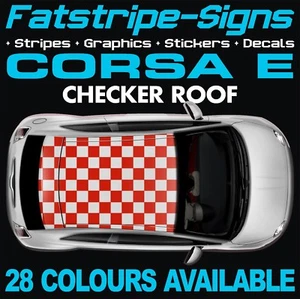 to fit VAUXHALL CORSA E CHECKER ROOF GRAPHICS STICKERS STRIPES DECALS OPEL VXR - Picture 1 of 2