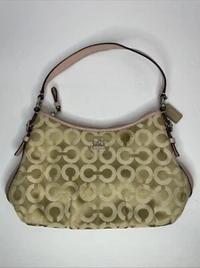 Coach Signature Mini Bag PRE OWNED Light Brown/ Pink - Picture 1 of 10
